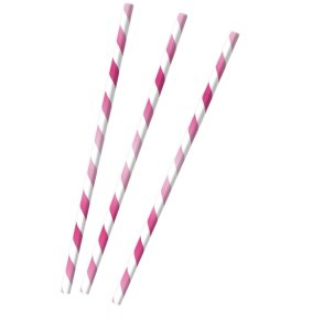 Sugerr af papir - Hot Pink - 12 stk.