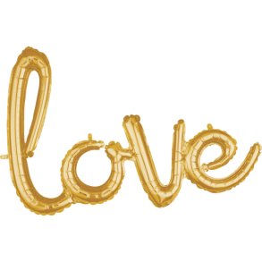 Folieballon - Script Love, Gold