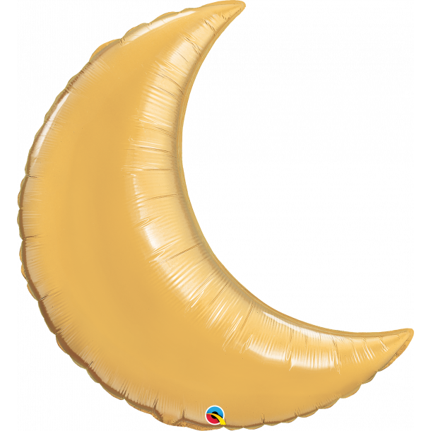 Folieballon - Crescent Moon - Halvmne - Gold - 35''