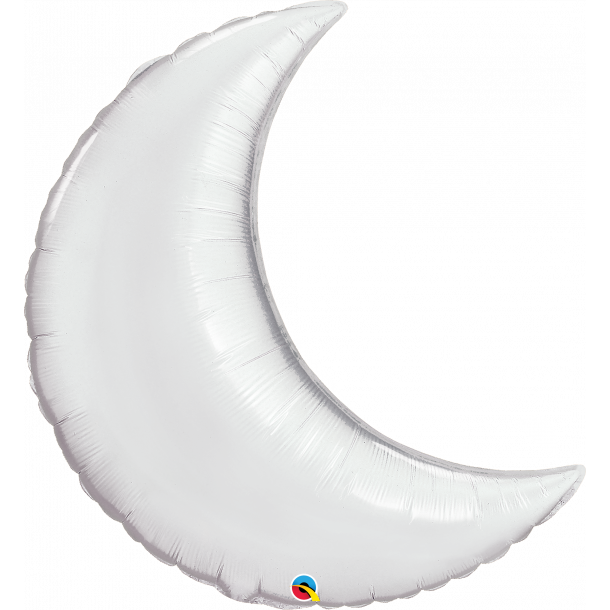 Folieballon - Crescent Moon - Halvmne - Silver - 35''