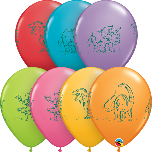 Ballon - Dinosaurs in Action - Assorterede farver - 11''