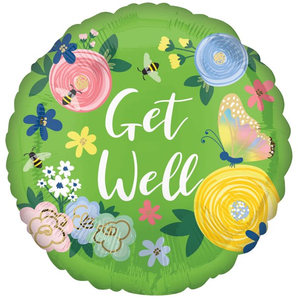 Folieballon - Get well Floral Garden