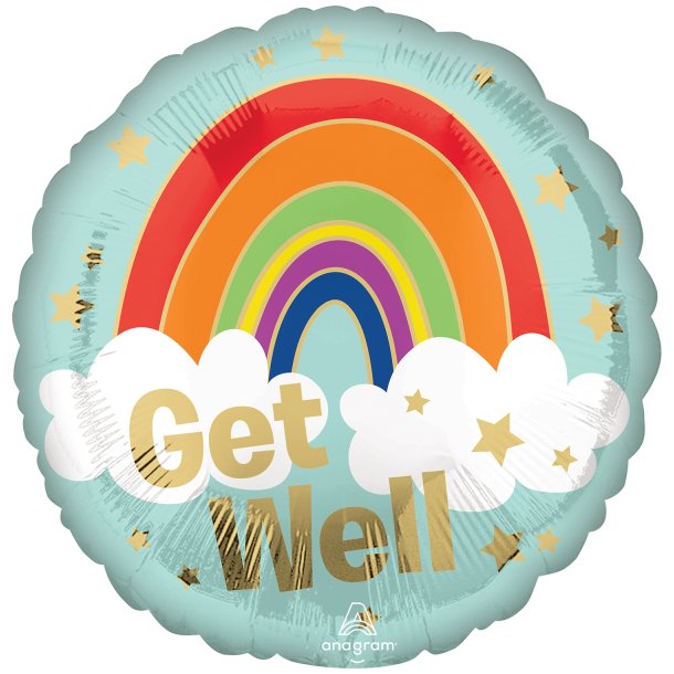 Folieballon -  Get Well Golden Rainbow 18'' 