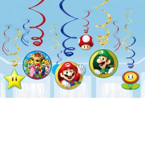 Swirl ophng - Super Mario - 12 stk. - 61 cm