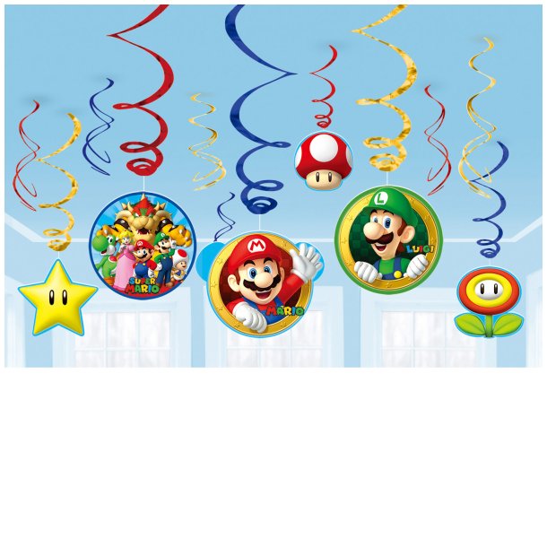 Swirl ophng - Super Mario - 12 stk. - 61 cm