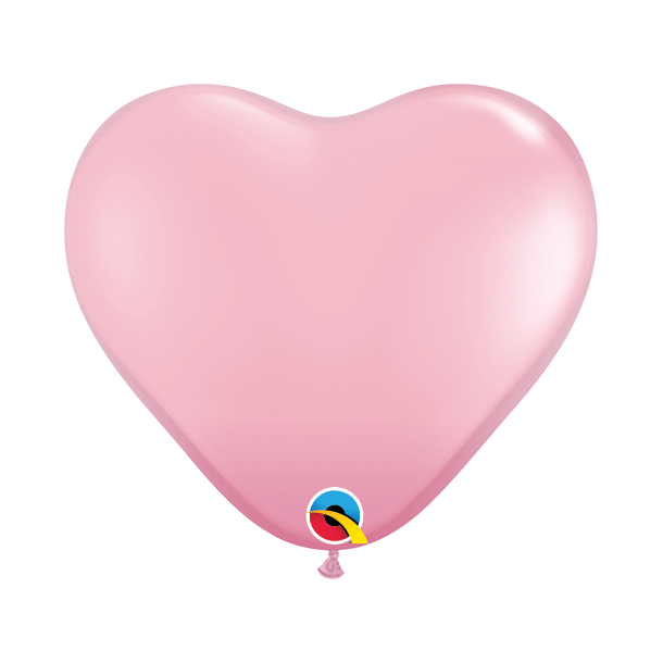 Ballon - Hjerte, Pink 6''