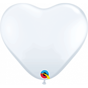 Ballon - Hjerte, White 6''