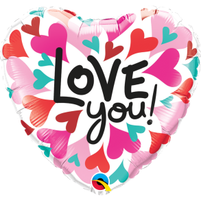 Folieballon - Lov You Converging hearts 18''