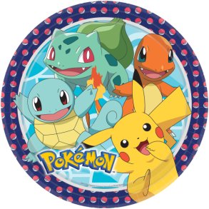 Paptallerkner - Pokemon - 8 stk. -  23 cm