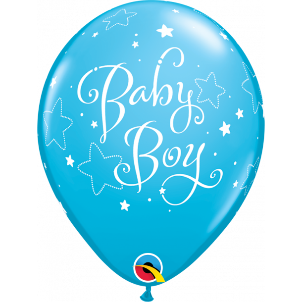 Ballon - Baby Boy Stars, Robin's Egg Blue, 11''