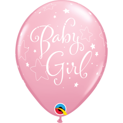 Ballon - Baby Girl Stars, Pink, 11''