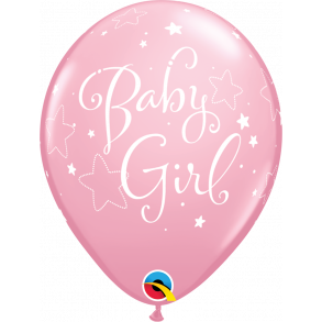 Ballon - Baby Girl Stars, Pink, 11''