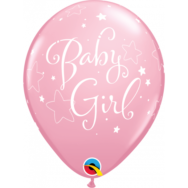 Ballon - Baby Girl Stars, Pink, 11''