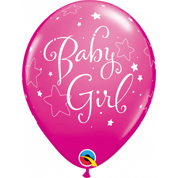 Ballon - Baby Girl Stars, Wild Berry, 11''