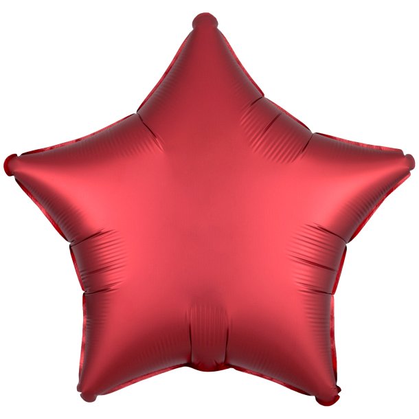 Folieballon - Stjerne - Silk Lustre Dark Red - 18''