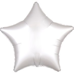 Folieballon - Stjerne -  Silk Lustre White - 18''