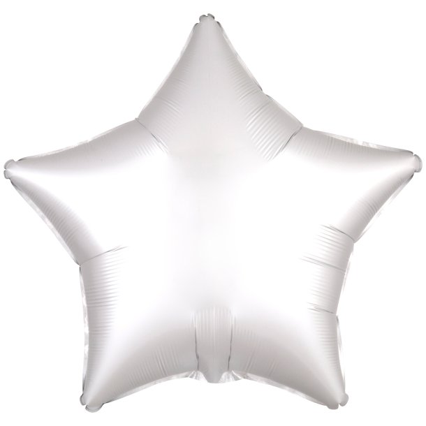 Folieballon - Stjerne -  Silk Lustre White - 18''