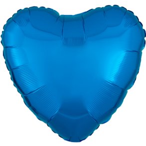 Folieballon - Hjerte - Metallic Blue - 18''