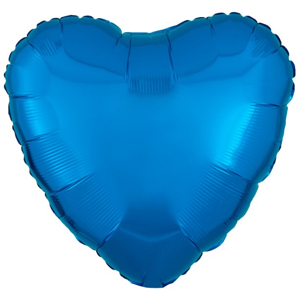 Folieballon - Hjerte - Metallic Blue - 18''