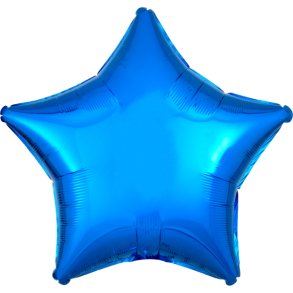 Folieballon - Stjerne -  Metallic Blue - 18''