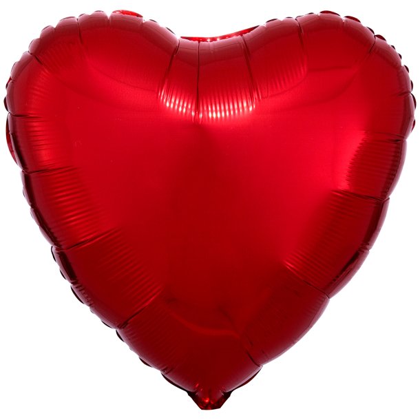 Folieballon - Hjerte -  Metallic Red - 18''