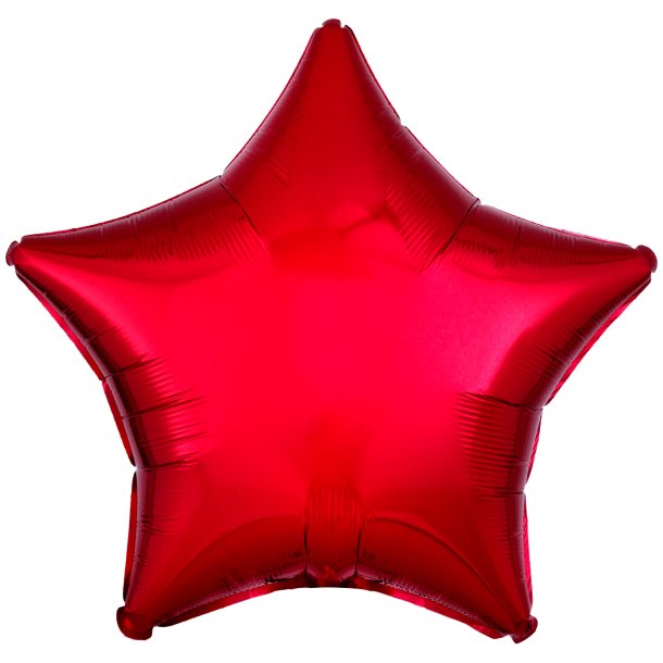 Folieballon - Stjerne - Metallic Red - 18''