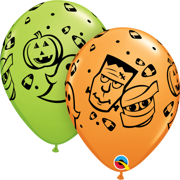 Ballon - Halloween Fun - Assorterede farver - 11''