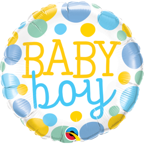 Folieballon - Baby Boy Dots 18''