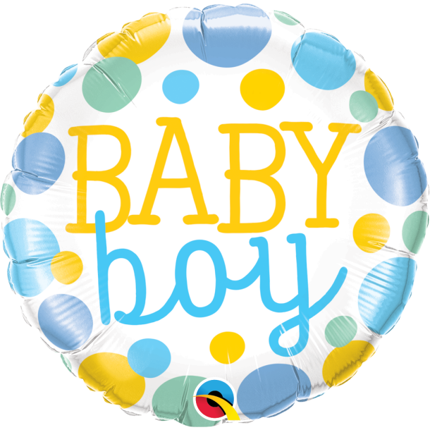 Folieballon - Baby Boy Dots 18''