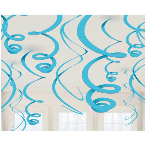 Swirl ophng - Caribbean Blue 55.8 cm - 12 stk.