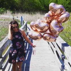 Folieballon - Hjerte Rose Gold 18''