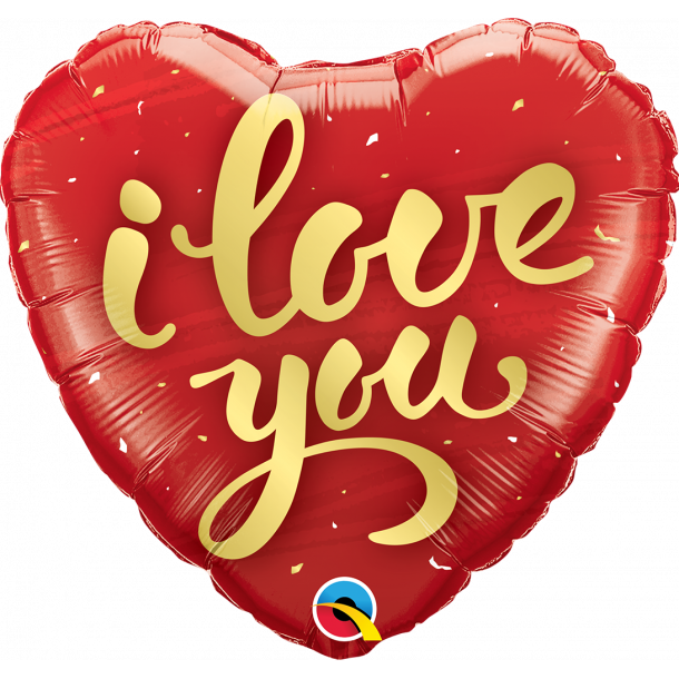 Folieballon - I Love You Gold Script 18''