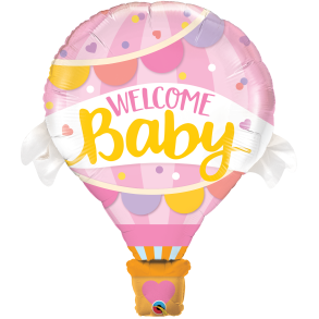 Folieballon - Welcome Baby Girl 42'' / 107 cm.