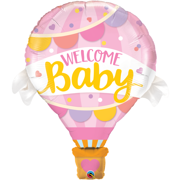 Folieballon - Welcome Baby Girl 42'' / 107 cm.