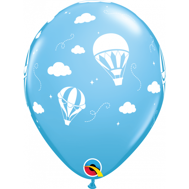 Ballon - Hot Air Balloons, Pale Blue, 11''
