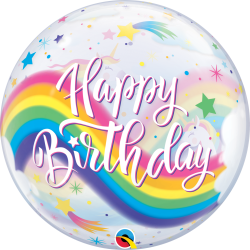 Bubble ballon - Birthday Rainbow Unicorns