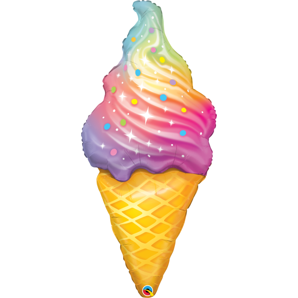 Folieballon - Rainbow Swirl Icecream 45'' / 114 cm.