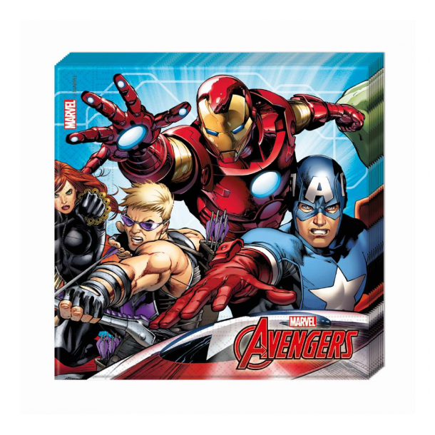 Servietter Mighty Avengers, size 33 x 33 cm, 20 stk