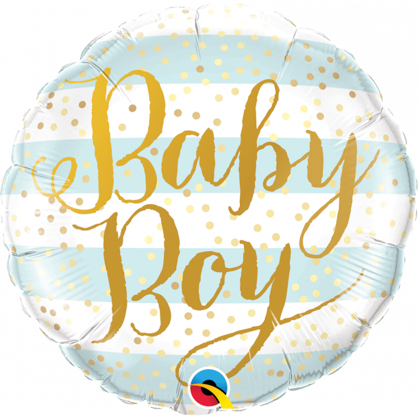 Folieballon - Baby Boy Blue Stripes 18''