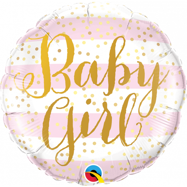 Folieballon - Baby Girl Stripes 18''