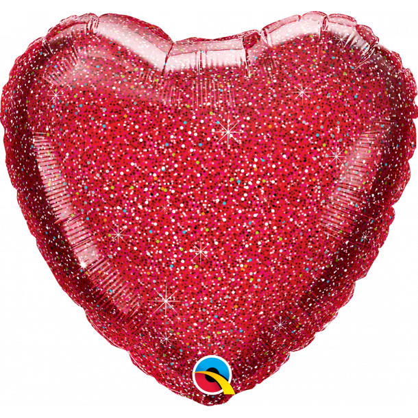 Folieballon - Hjerte Glittergraphic Red 20''