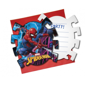 Invitationer - Spiderman Team Up, 6 stk