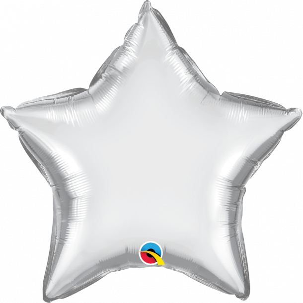 Folieballon - Stjerne Chrome Silver 20''