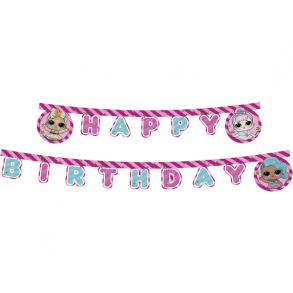 Banner Happy Birthday LOL Glitterati, 210 cm
