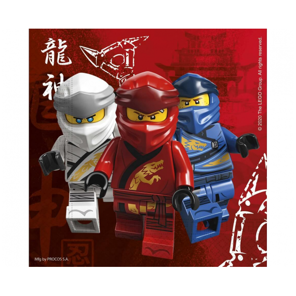 Lego Ninjago Servietter, 33x33 cm, 20 stk