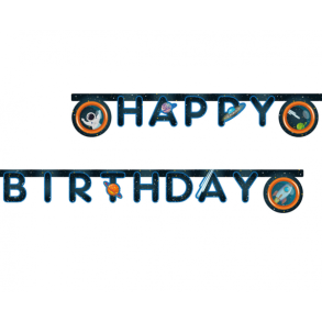 Banner Rocket Space - Happy Birthday