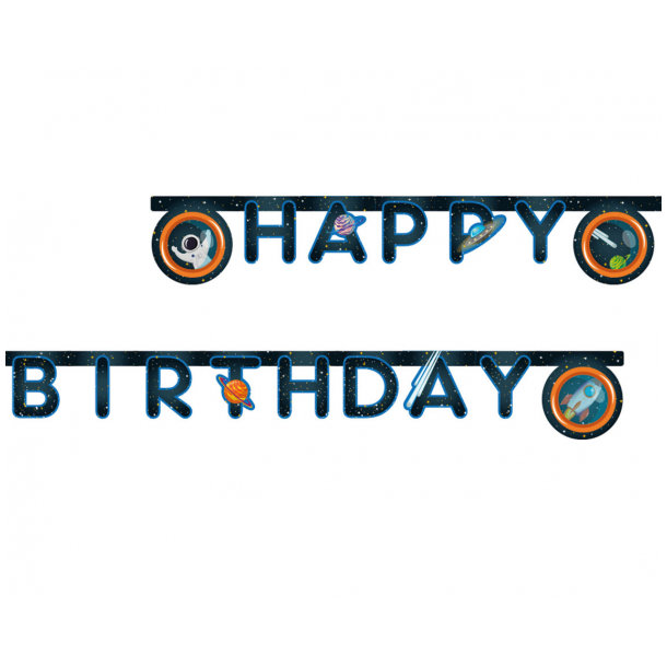 Banner Rocket Space - Happy Birthday