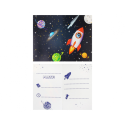 Invitationer - "Rocket Space", 6 stk