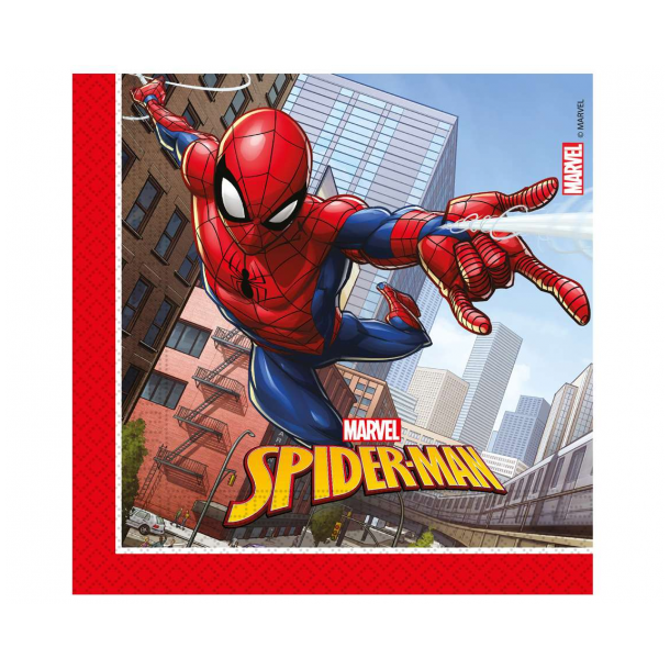 Servietter Spiderman Crime Fighter, 33x33 cm, 20 stk