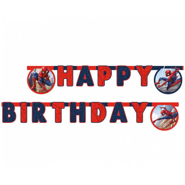 Banner "Spiderman Crime Fighter" - Happy Birthday